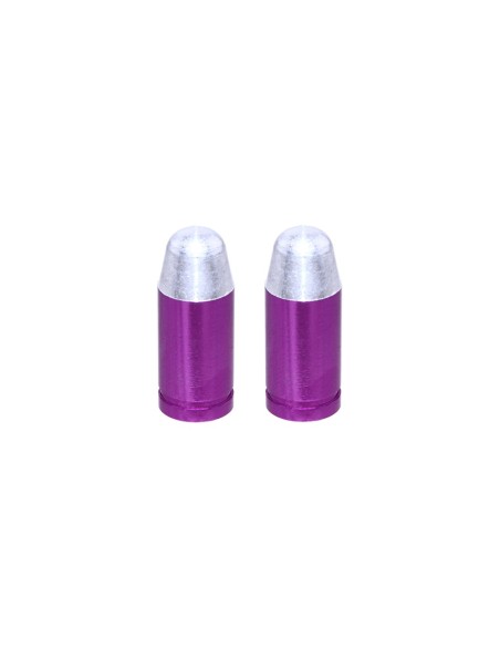 Bullet Tip Valve Caps Purple Schrader Valve.